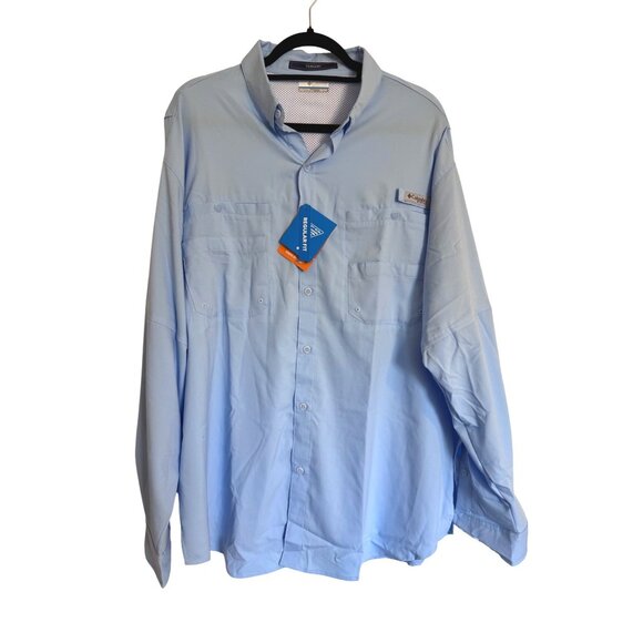 Columbia Tamiami II Shirt Men’s Size XL Tall Button Up Omni Shade Blue PFG 40 UP - Picture 3 of 11